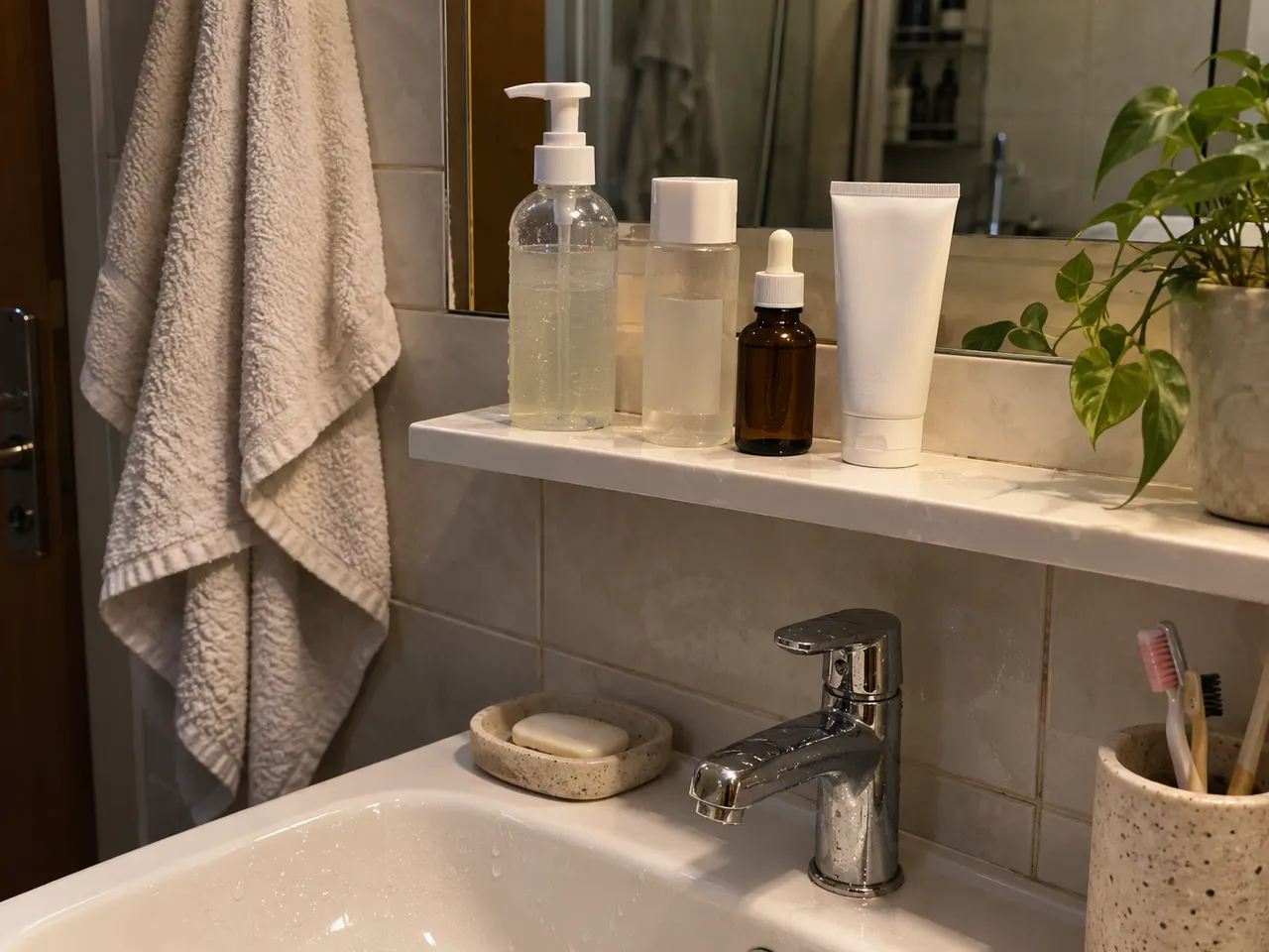 Banyo rafı ürün doldu; bakımı sadeleştirince rahat eden var mı?